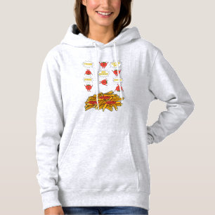 Camiseta tomate saltando para batatas fritas, desenho anima