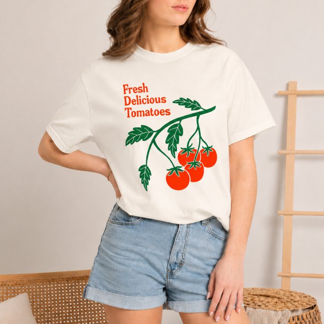 Camiseta Tomates Frescos Deliciosos – Tomate Vinta (Criador carregado)