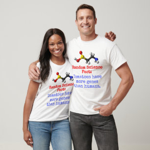 Camiseta Tomates têm mais genes - Fato científico