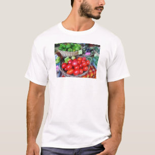 Camiseta Tomates, Vagens e Pimentões no Mercado do Agricult