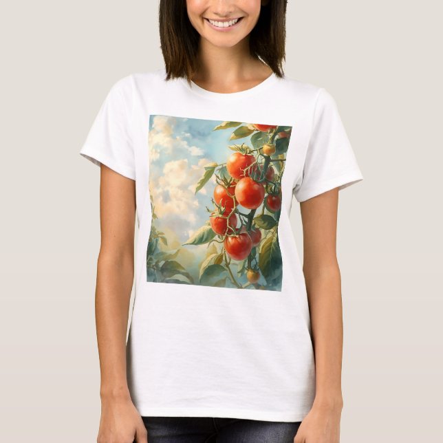 Camiseta Tomates vítreos numa vinha (Frente)