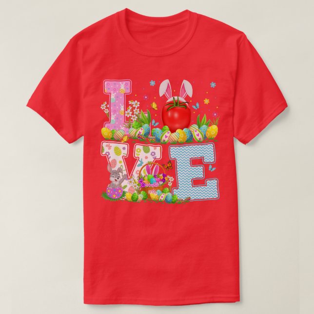 Camiseta Tomato Fruit Easter Egg Hunt Funny Love Tomato Eas (Frente do Design)