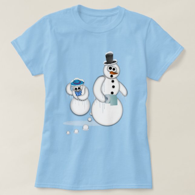 Camiseta Tombadilho do boneco de neve (Frente do Design)