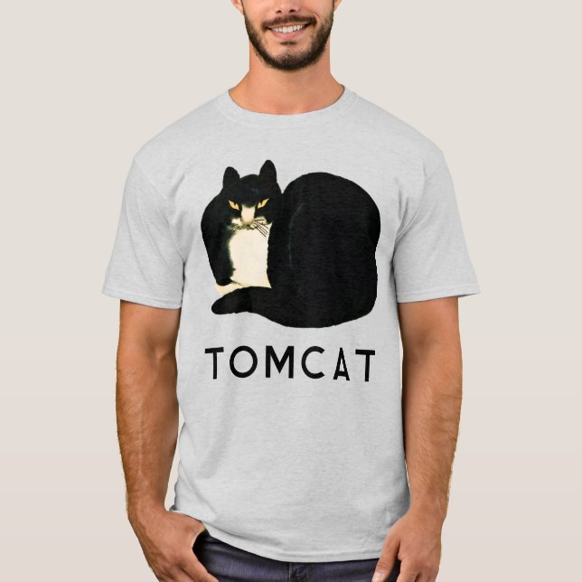 Camiseta Tomcat Chinês Qing Dinastia Black Manchu Cat (Frente)
