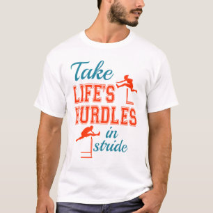 Camiseta Tome as barreiras da vida no campo de corrida Stri