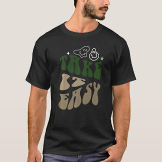 Camiseta Tome Facilmente com letras verdes Retrô Vintage