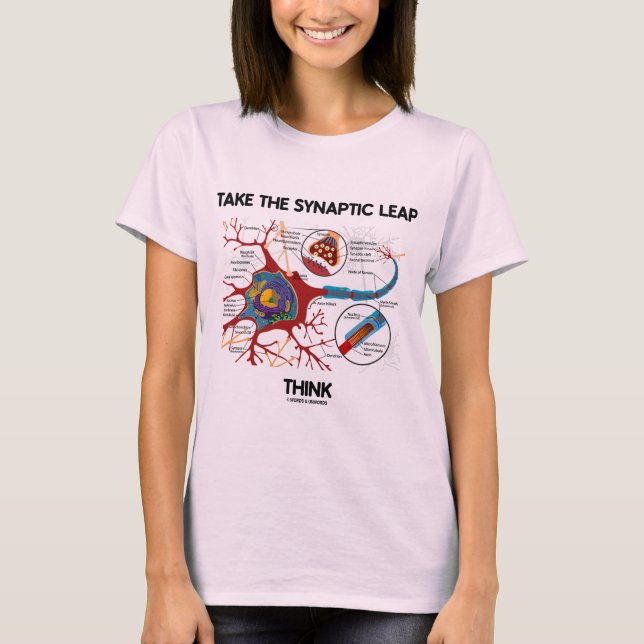 Camiseta Tome o pulo Synaptic pensam (neurônio/sinapse) (Frente)