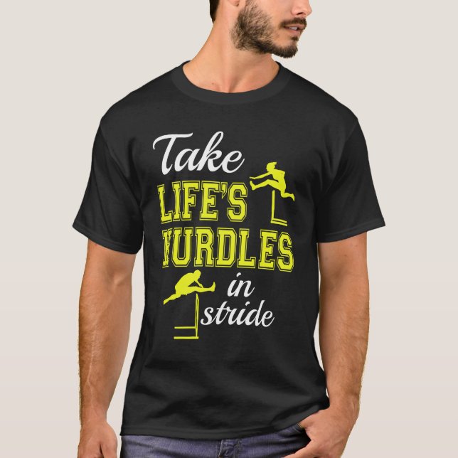 Camiseta Tome os obstáculos da vida em Stride Hurdle Runner (Frente)