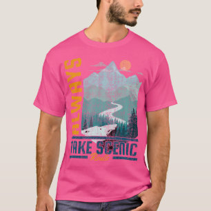 Camiseta Tome Sempre A Rota Cêntrica Acampamento Engraçado 
