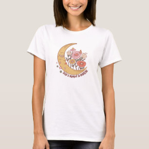 Camiseta Tome um momento para respirar floral boho moon