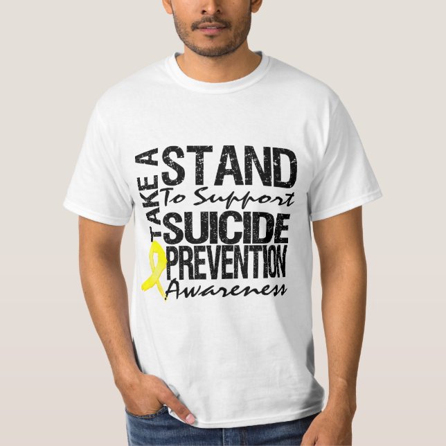 Camiseta Tome um suporte à prevenção do suicídio do apoio (Frente)