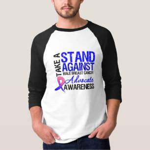 Camiseta Tome um suporte contra o cancro da mama masculino