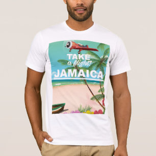 Camiseta Tome um Voo! Jamaica Cartaz de férias retrô