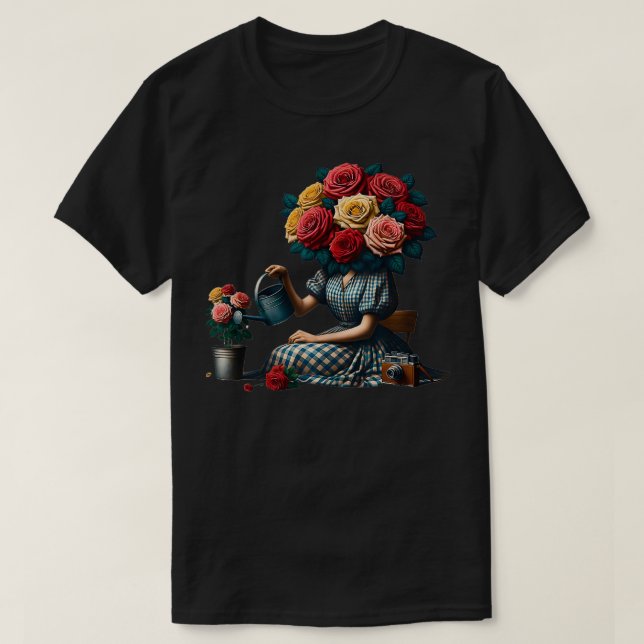Camiseta Tome uma Arte Estranha de Colagem de Flores de Bre (Frente do Design)