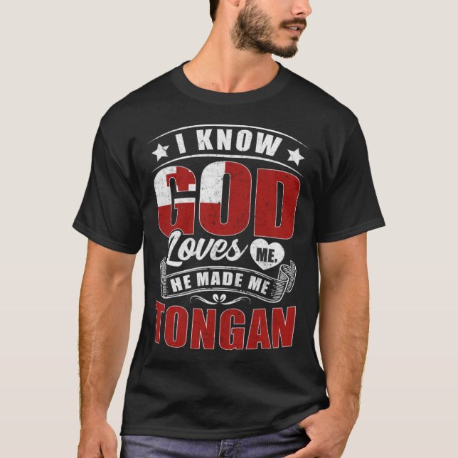 Camiseta Tonga Flag God Loves Me  Tongans (Frente)