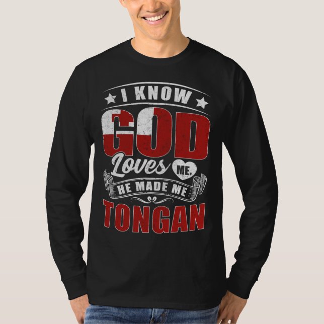 Camiseta Tonga Flag God Loves Me  Tongans (Frente)