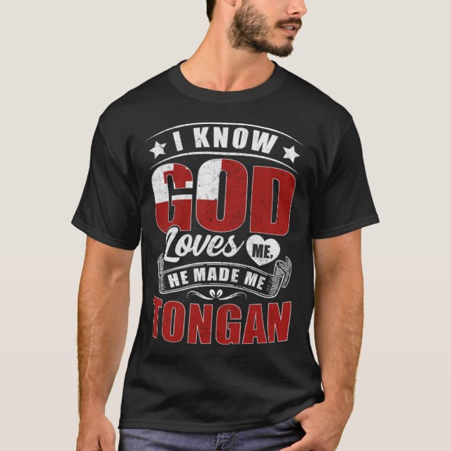Camiseta Tonga Flag God Loves Me Tongans (Frente)