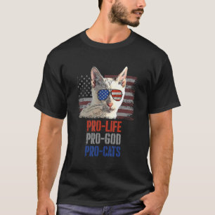 Camiseta Tonquinês Cat Pro Life Pro God Pro Cats American F