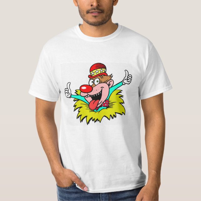 Camiseta Tons acima, palhaço divertido, (Frente)