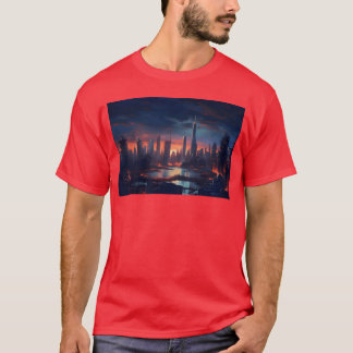 Camiseta Tons ciberpunk neon pós-apocalíptico de Chicago me