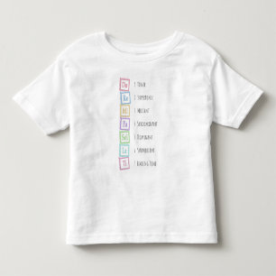 Camiseta Tons da escala Solfeggio Musical Baby Blocks