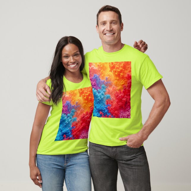 Camiseta Tons de Nuvem Abstratos Vibrantes (Unissex)
