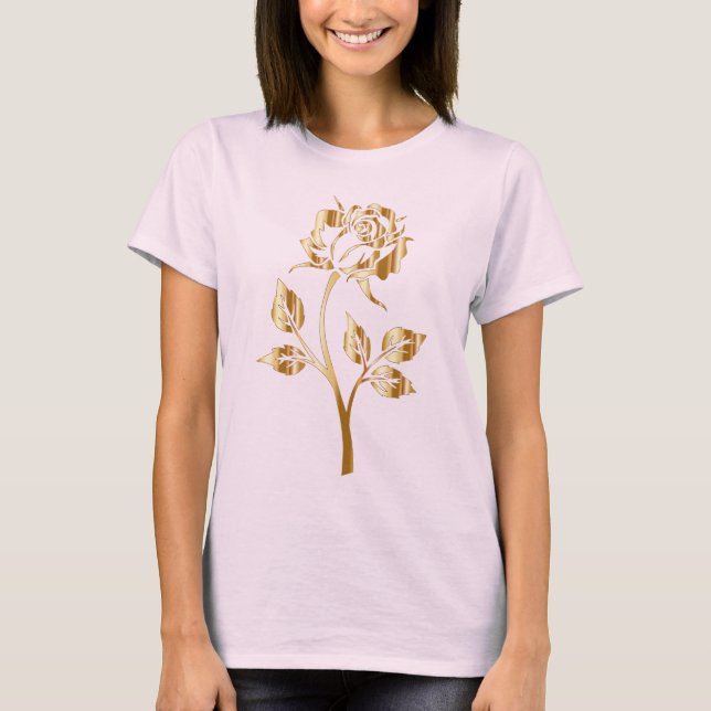 Camiseta Tons Elegantes, Rosa Dourado (Frente)