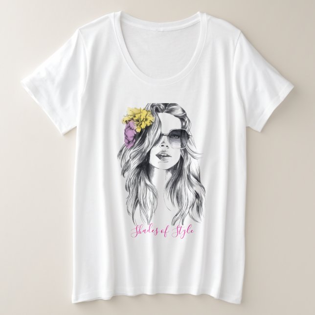 Camiseta Tons florais (Frente do Design)