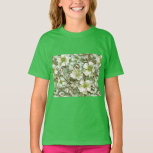Camiseta Tons verdes, Padrão Floral