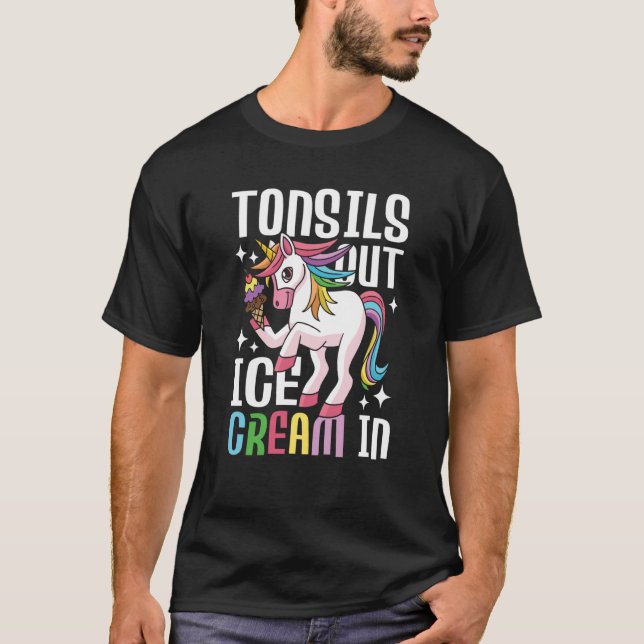 Camiseta Tonsils Out Sorvete In Tonsillectomy Survivent Re (Frente)