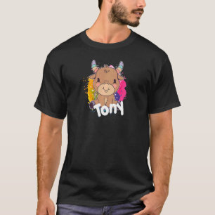 Camiseta TONY Belo nome de garota com adorável Vaca