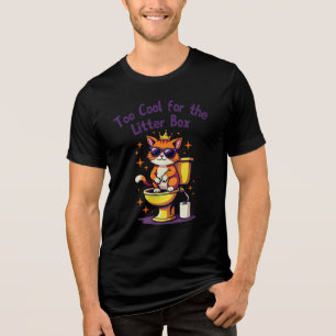 Camiseta Too Cool for Litter Box - Royal Cat Tri-B