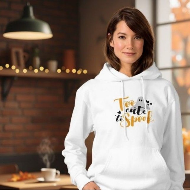 Camiseta Too Cute To Spook Ghost Halloween Funny Hoodie (Criador carregado)