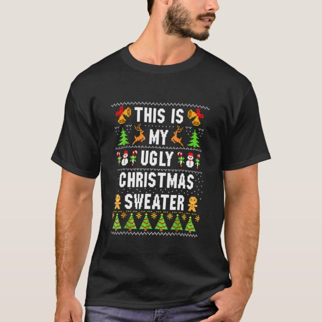 Camiseta Too Hot Ugly Christmas Sweaters  Xmas Men Women Fa (Frente)
