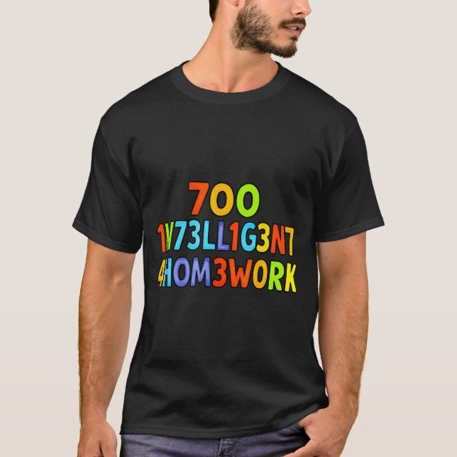Camiseta Too Intelligent For Homework Funny School Kids Tee (Frente)