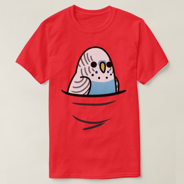 Camiseta Too Many Birds Blue Budgie (Frente do Design)