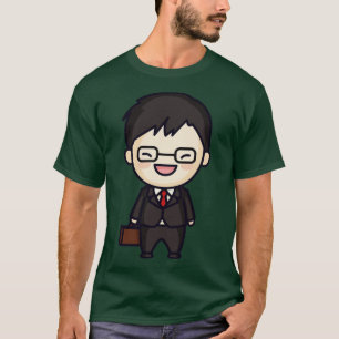 Camiseta Toon Bonito Empresário Japonês
