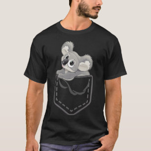 Camiseta Toon Bonito Koala Pocket Engraçado Presente Da Aus