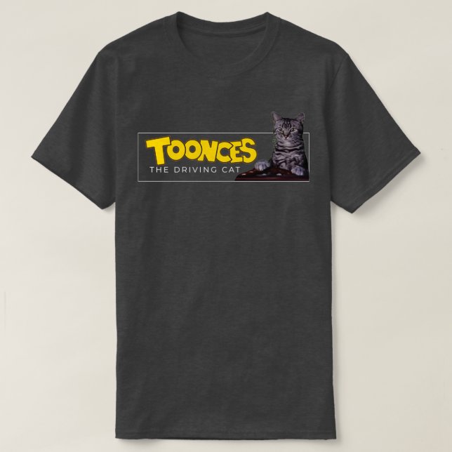 Camiseta Toonces o gato que dirige (Frente do Design)