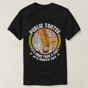 Camiseta Tooter Público Engraçado Cão Quente Fart Tee