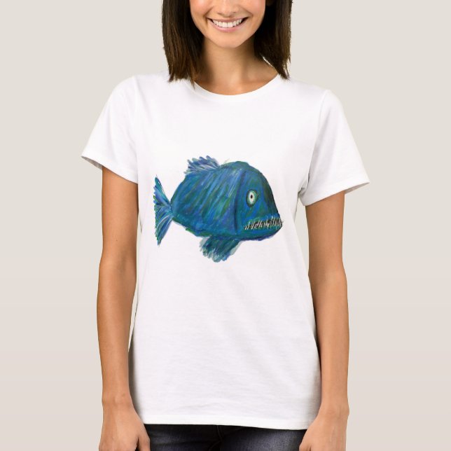 Camiseta Toothy blue fish shirt (Frente)