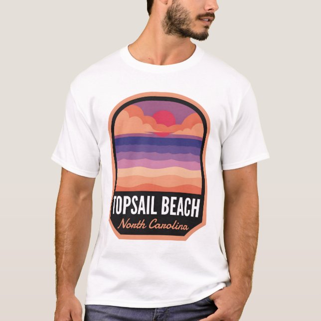 Camiseta Topail Beach NC Retro Sunset (Frente)