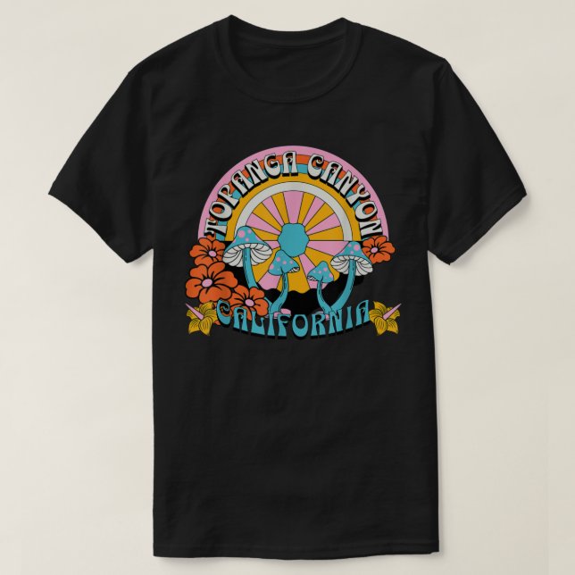 Camiseta Topanga Canyon California Retro Vintage Psychedeli (Frente do Design)