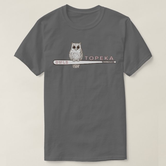 Camiseta Topeka Owls Minor League Baseball em 1952 (Frente do Design)