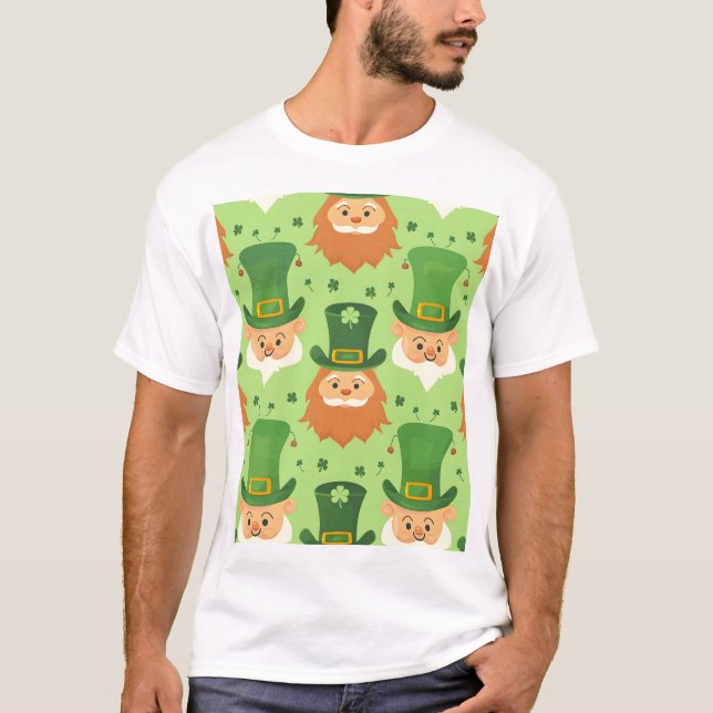 Camiseta Tophat Leprechaun Pattern (Frente)