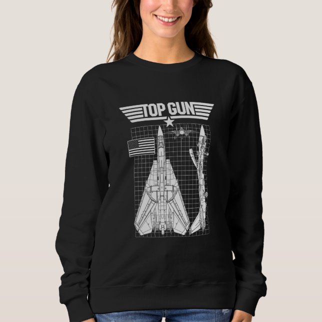 Camiseta Topo da arma F 14 Tomcat Blueprint (Frente)