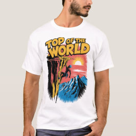 Camiseta Topo da Design de Escalada Mundial de Rock