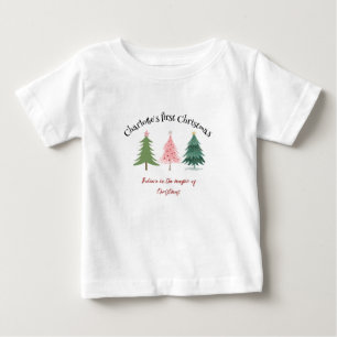 Camiseta Topo do bebê - Primeiro Natal - 0-24 meses