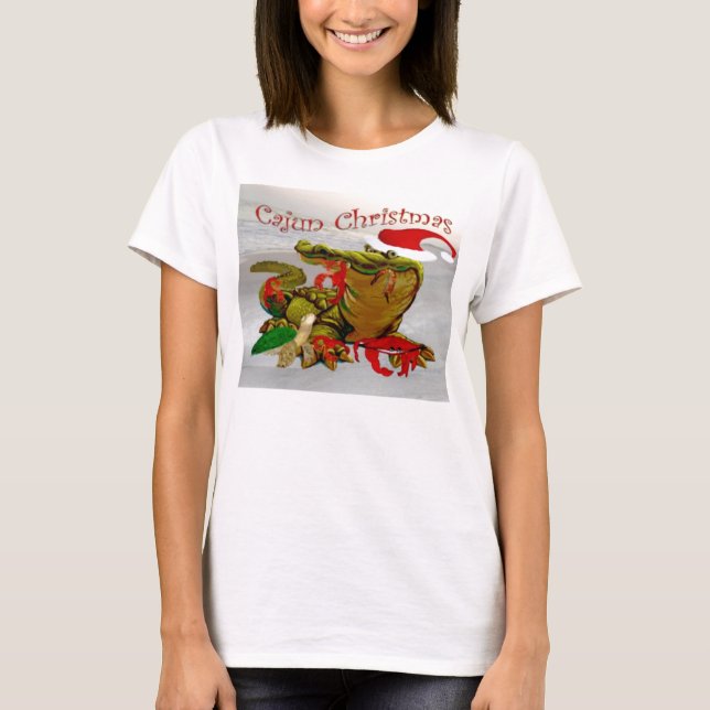 Camiseta topo do natal santas cajun (Frente)