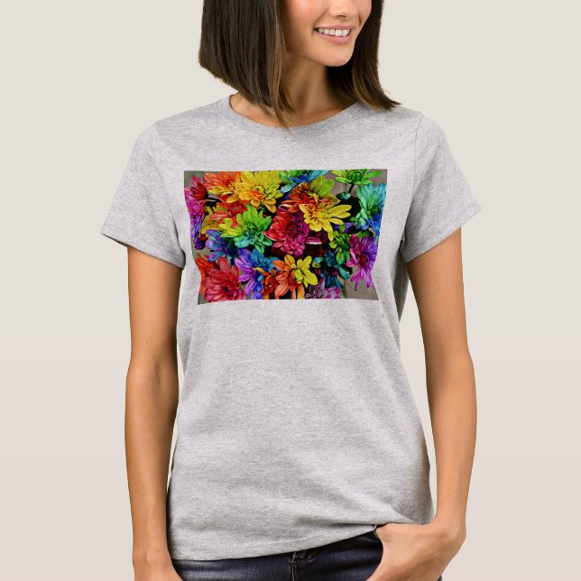 Camiseta Topo do Tanque Básico Floral Multicolorido (Frente)
